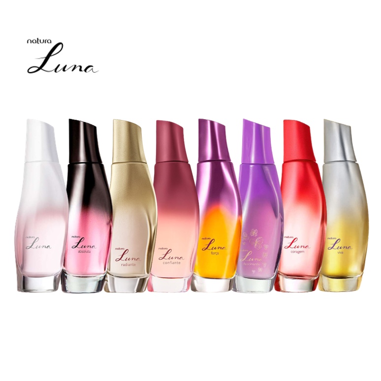 Luna Colônia Natura - 75 ml: Clássico, Radiante, Absoluta, Força, Coragem,  Fascinante, Viva ou Confiante (Perfume Feminino) | Shopee Brasil