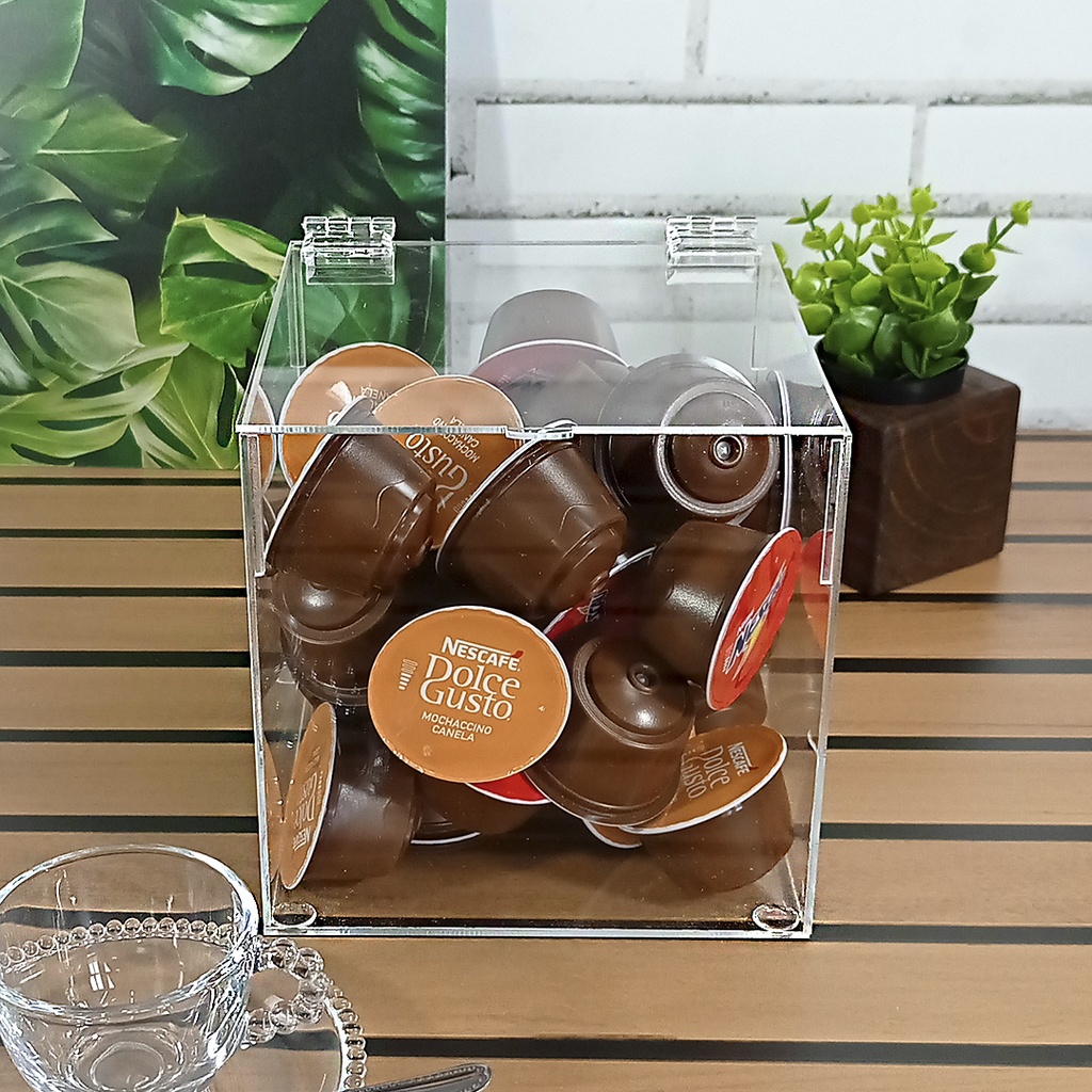 Caixa Acrílica Organizador De Cápsulas Café Nespresso DolceGusto Caixa Porta Cápsulas Cubo De