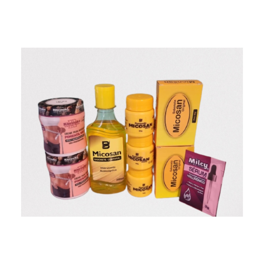 Micosan pomada-kit 8 itens- clareador, limpeza de pele mascara facial