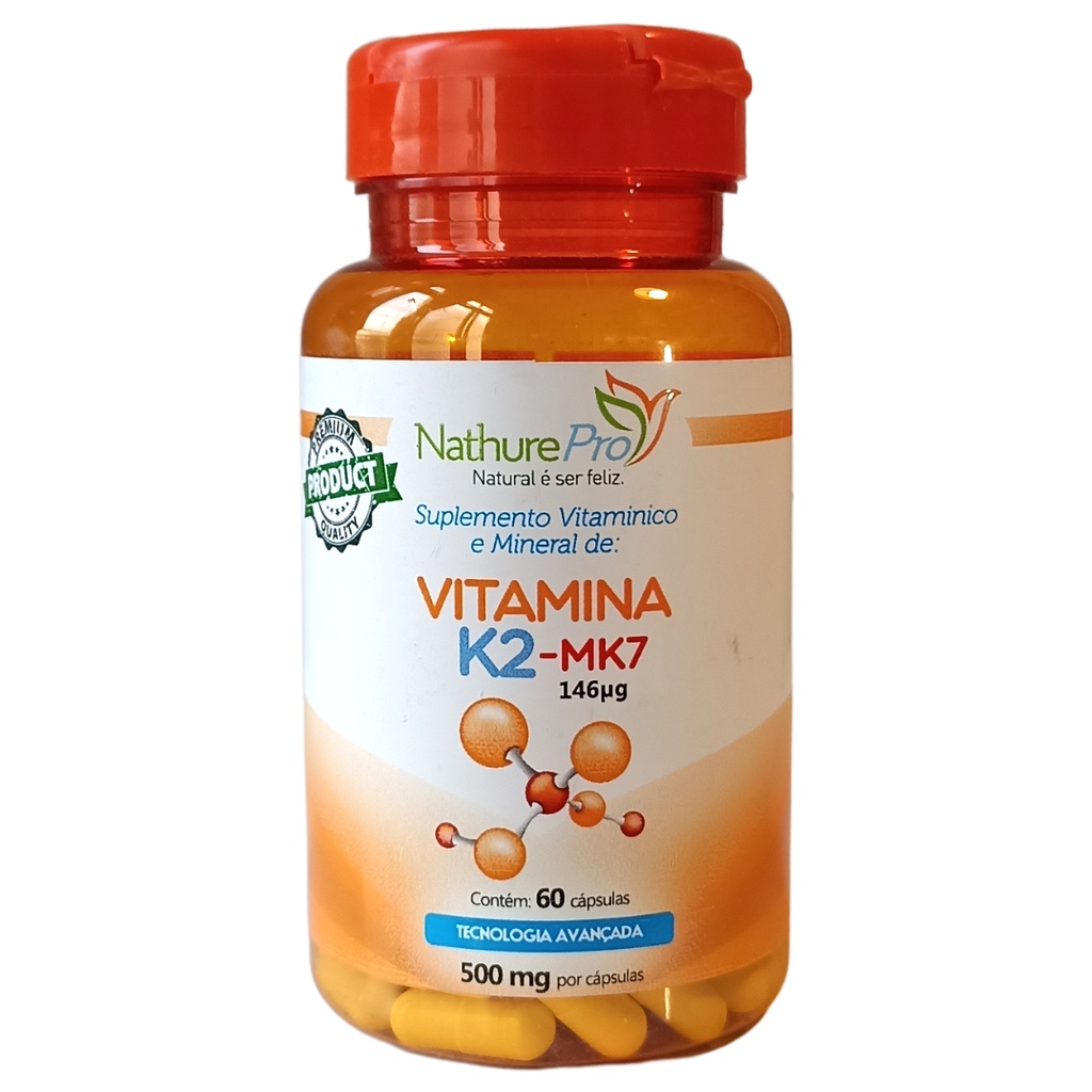 Vitamina K2-MK7 60 Cápsulas 500mg - PRONTA ENTREGA!!