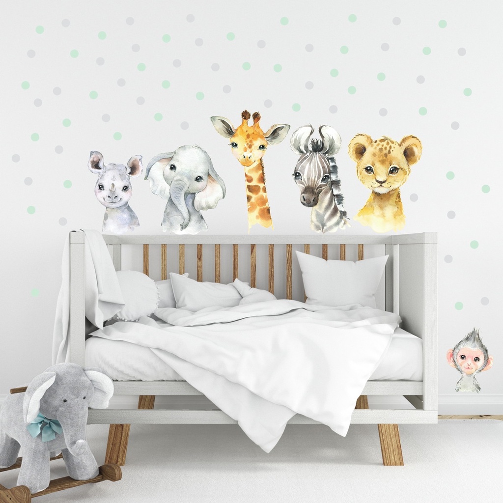 Adesivos de parede safari baby realista para levar as crianças em uma aventura incrível em Oferta na Shopee