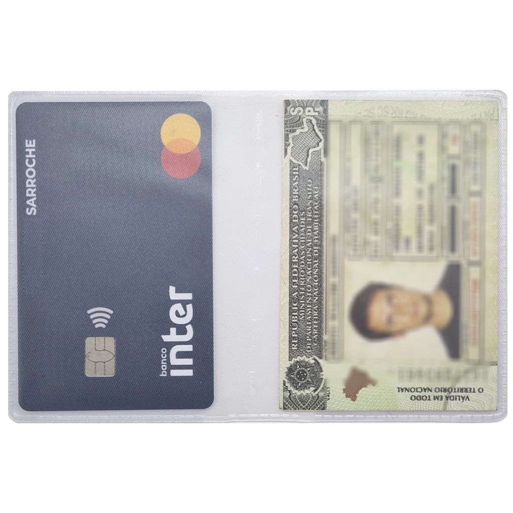 Miolo Refil Plástico Carteira RG CNH Documentos Carro Moto Reforçado 100 Unidades - 5 tamanhos