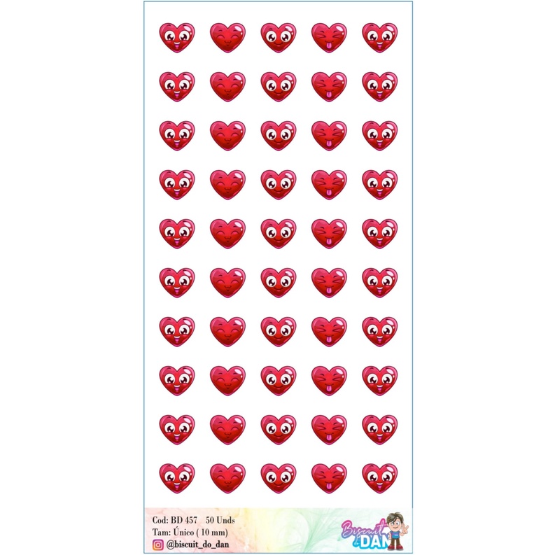 BD 457 ADESIVO RESINADO CORAÇÃO EMOJI