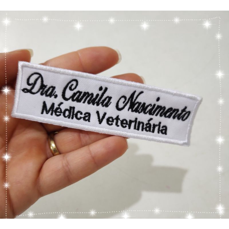 Patch Termocolante seu nome e Profissão 10 cm Bordado ( esse link não mandamos o logotipo, mandamos somente o nome)