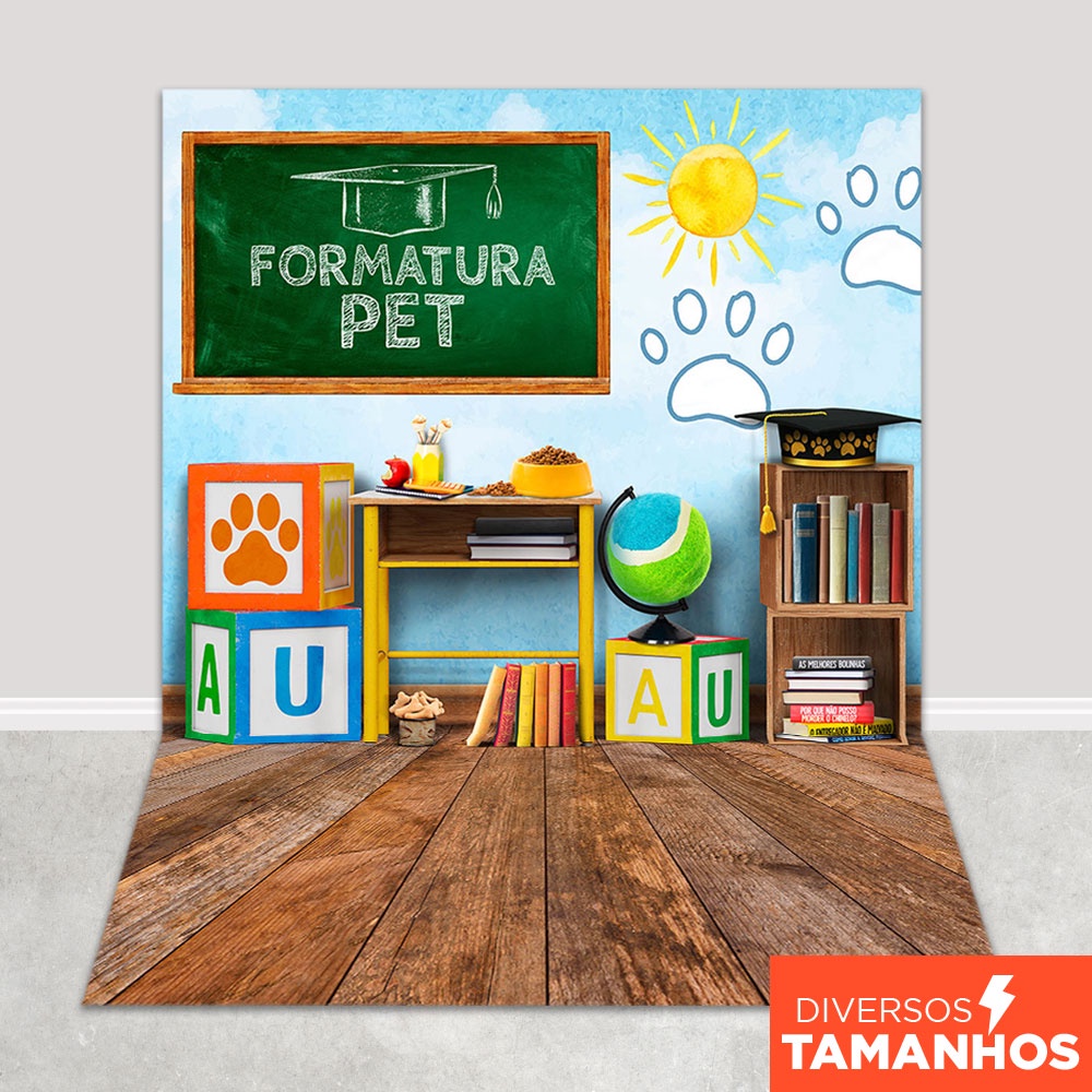 Fundo Fotográfico Pet Formatura Painel Pet Shop Em Tecido Sublimado 1,20x1,70m - PET-93 em Oferta na Shopee