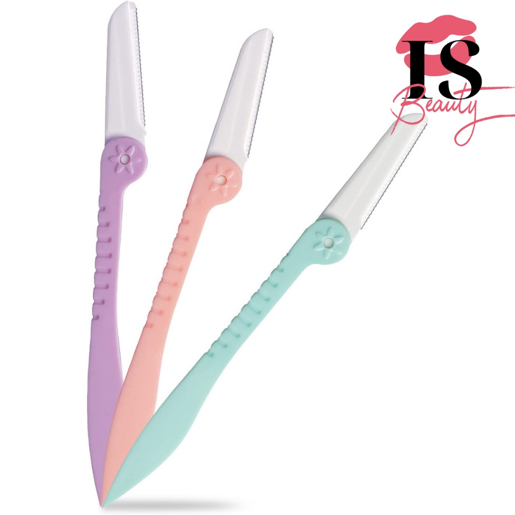 Kit 3 Navalhas para Aparar Sobrancelha/Axila/Corpo/Removedor de pelos Portátil e Dobrável