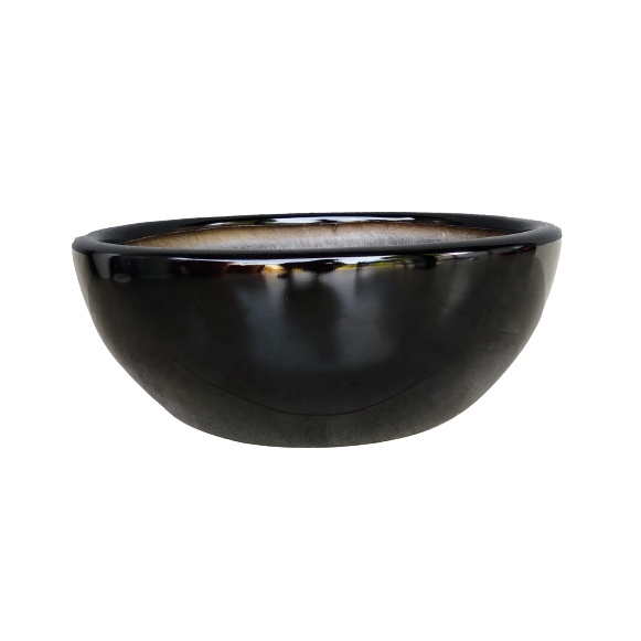Vaso Cachepot Estilo Vietnamita Bacia Planta Flores Fibra Vidro 49x18,5 Rosa do Deserto