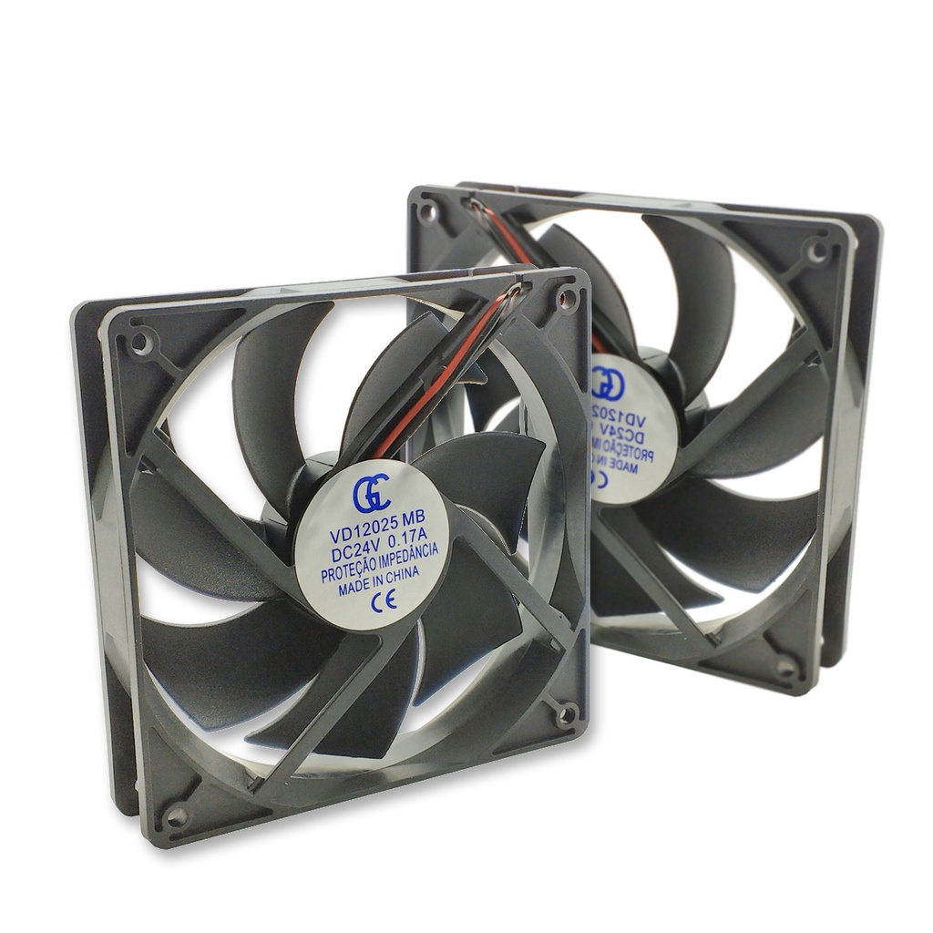 2pcs Ventilador Ventoinha Cooler 120x120x25mm 24v Rolamento