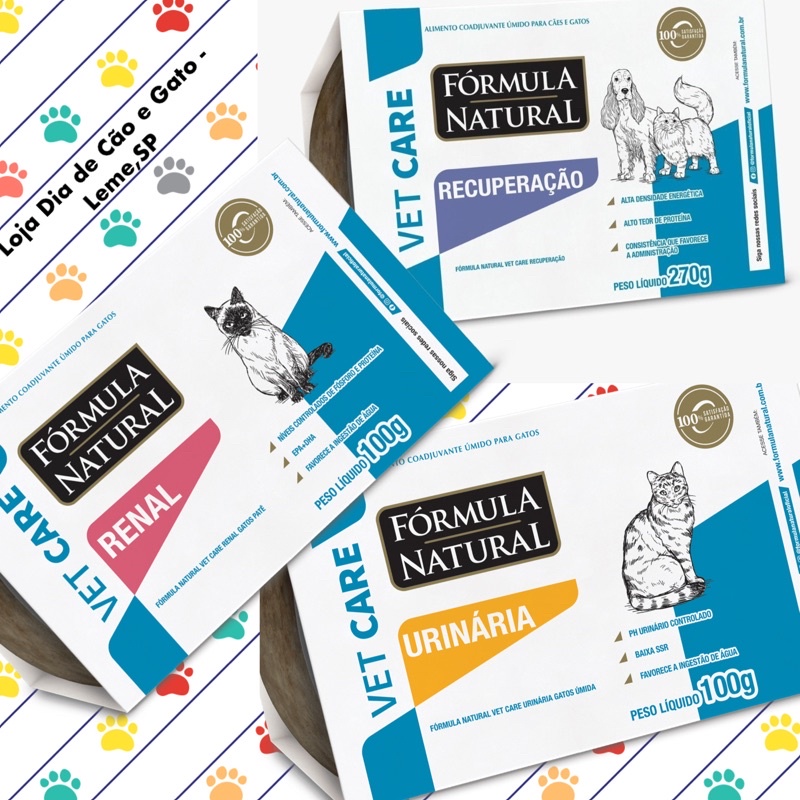 Kit 2 a 10 un. Comida úmida Vet Care Gatos Fórmula Natural 100g - Urinária ou Renal em Oferta na Shopee