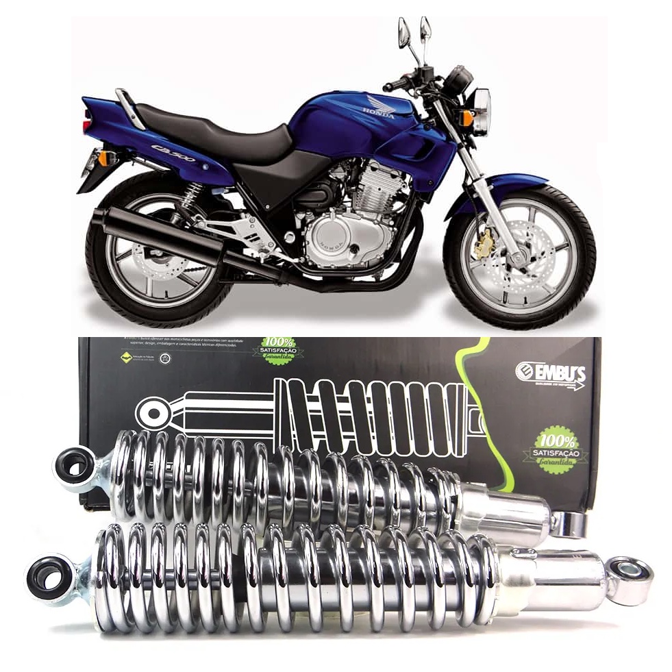 Par Amortecedor Honda Cb500 Cb 500 Antiga Mola Cromado Mhx 10678E G76 Importado