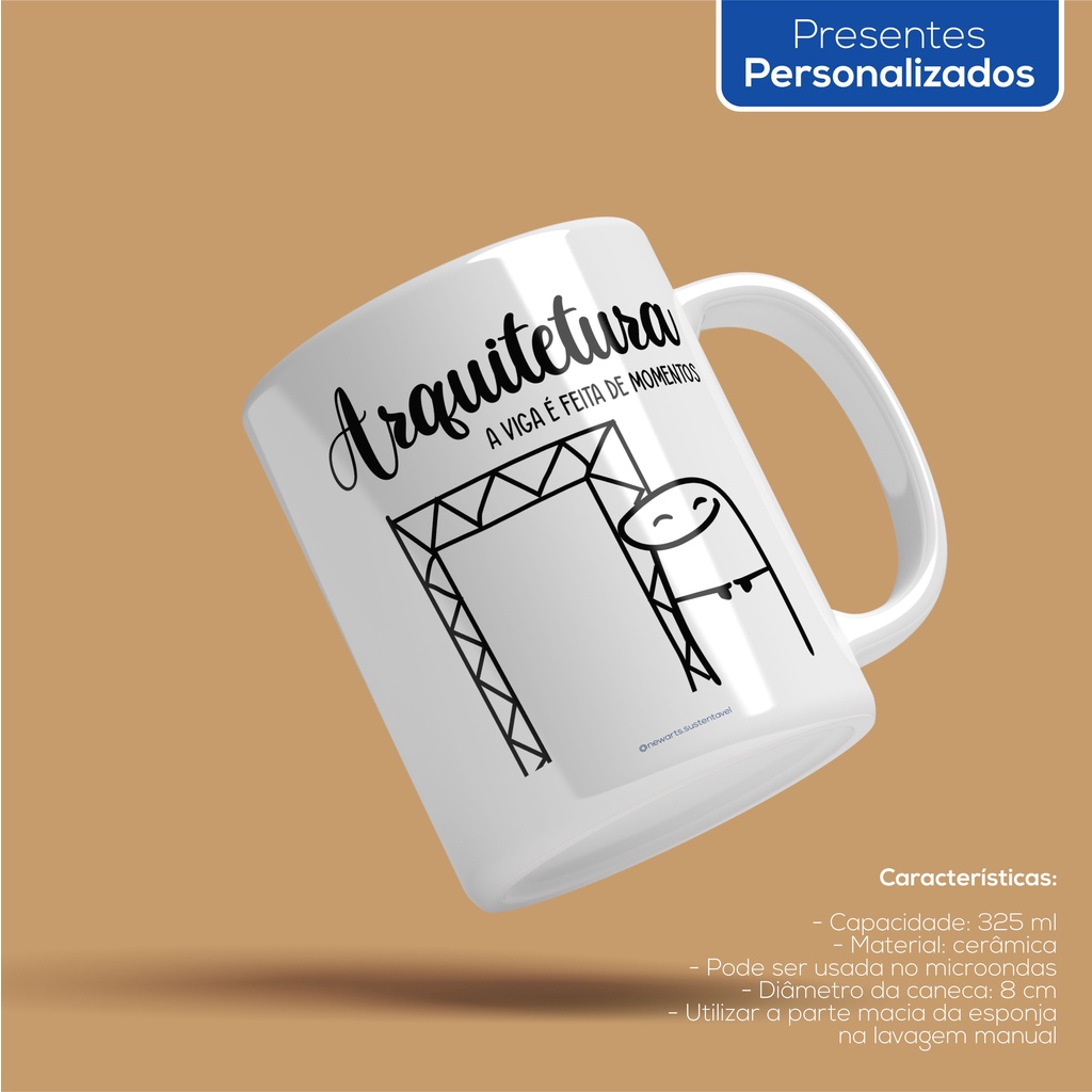 Caneca de Porcelana - Arquitetura - Coleção Profissões