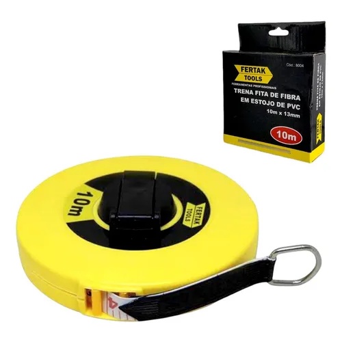 Trena Manual 10 Metros Fita Fibra Vidro Com Estojo Pvc | Shopee Brasil