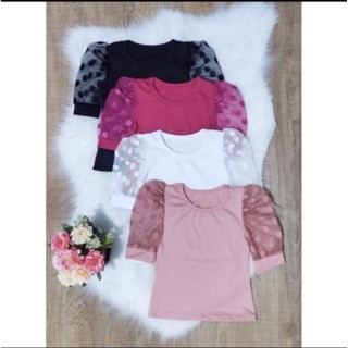 blusa princesa infantil manga curta de tule (2 até 14)