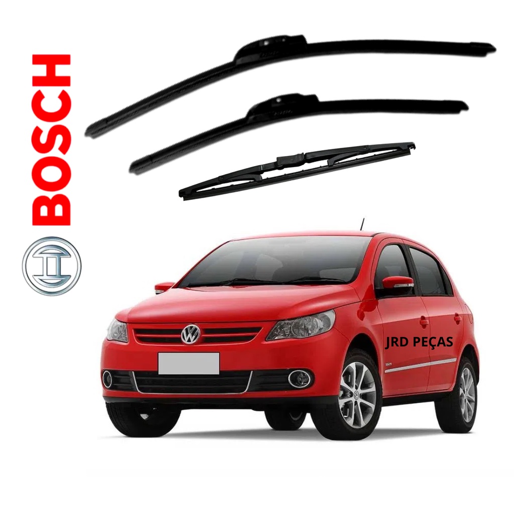 Kit Palheta Limpador Dianteiro + Traseiro Gol G5 GV Original Bosch 2008 2009 2010 2011 2012 em Oferta na Shopee