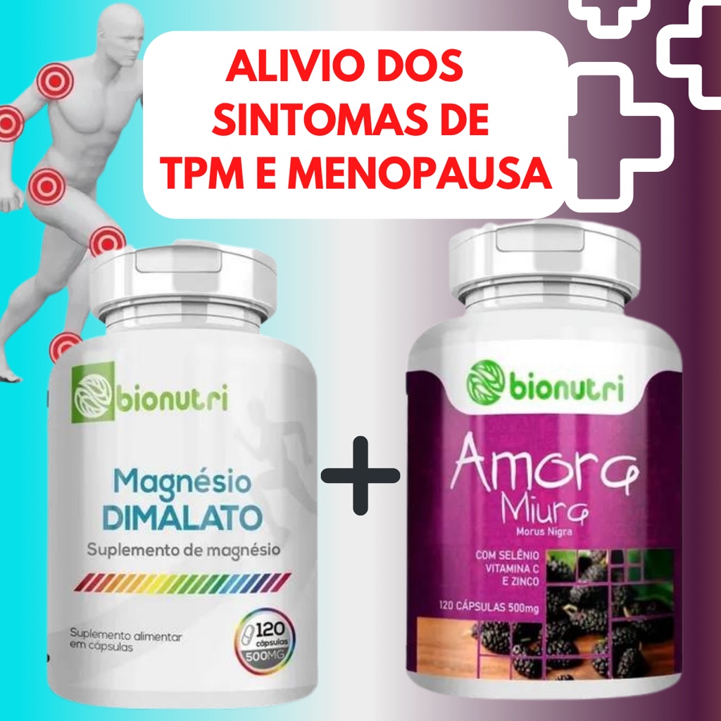 Magnesio Dimalato mais Amora Miura Com Selêno Vitamina C e Zinco Bem Estar