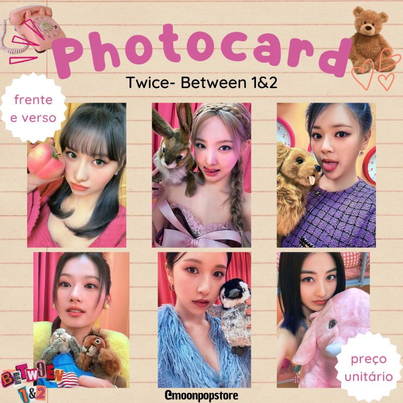 Photocard Twice Between 1&2 - VALOR POR UNIDADE- Fanmade frente e verso
