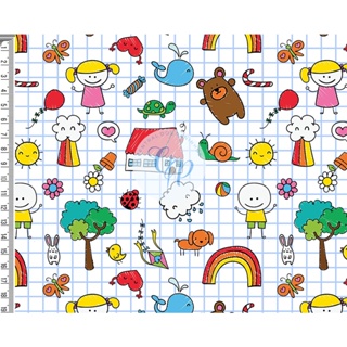 Tecido tricoline, microfibra ou gabardine - Escola - recreio - azul - 0.50 cm em Oferta na Shopee