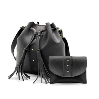 Bolsa Feminina Transversal Tiracolo com Necessaire