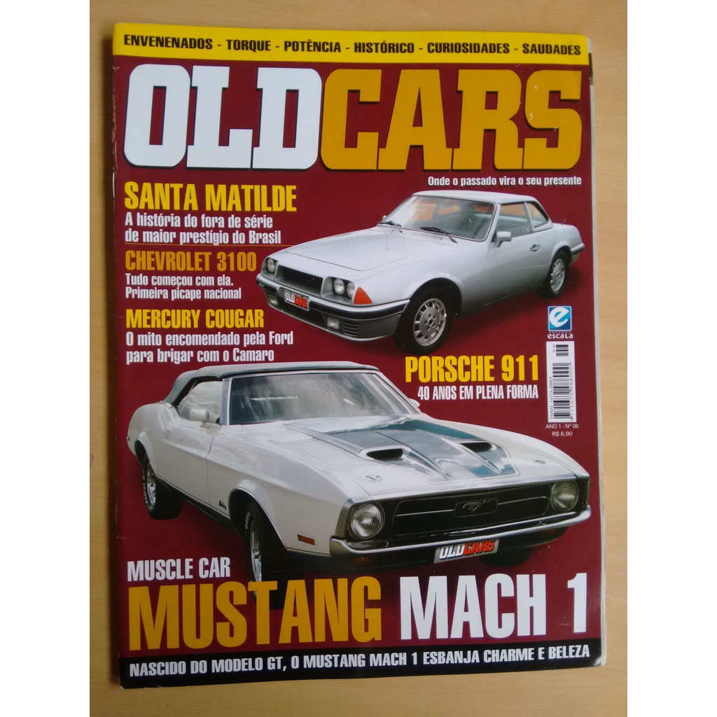 Revista Old Cars 6 Porsche Chavrolet 3100 Cougar Mach 577w