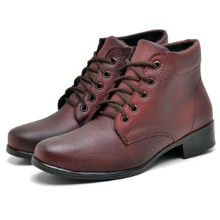 Bota Feminina Cano Curto em Couro Ecológico Promoção