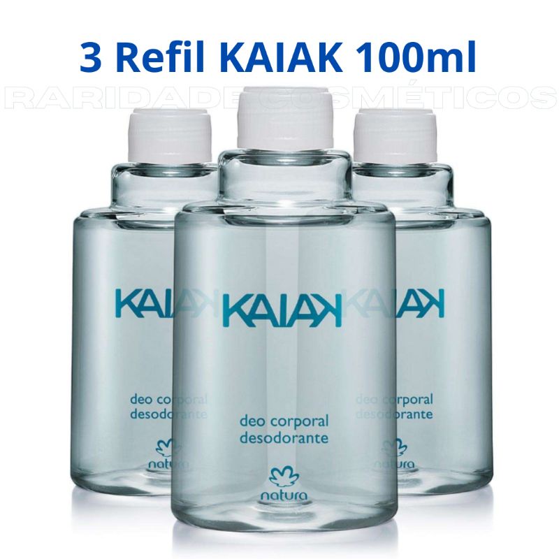 Refil Deo Corporal KAIAK masculino natura Kit c/3