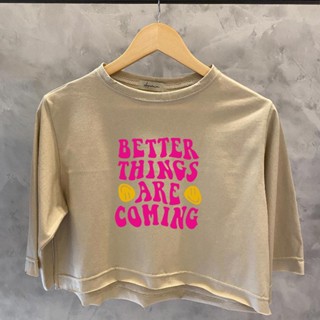 Cropped Algodão Femenino Better Things Are Coming Lançamento Em Oferta