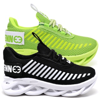 Kit 2 Tênis Infantil Menino Promoção Leve Casual Escolar Sem Cadarço Sola Trança Combo Imperdível. em Oferta na Shopee