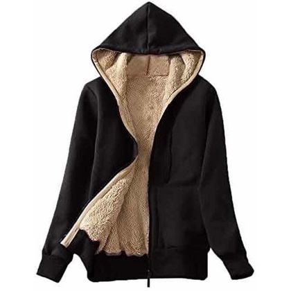 Blusa Feminina Frio Quentinha Casaco Roupas Femininas inteira forrada canguru blusa zíper neve