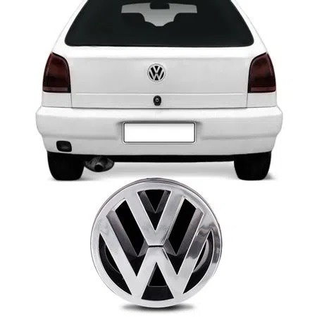 EMBLEMA VW GOL GII 1995 à 1999 CROMADO COM FUNDO PRETO EMBLEMA DO PORTA MALAS