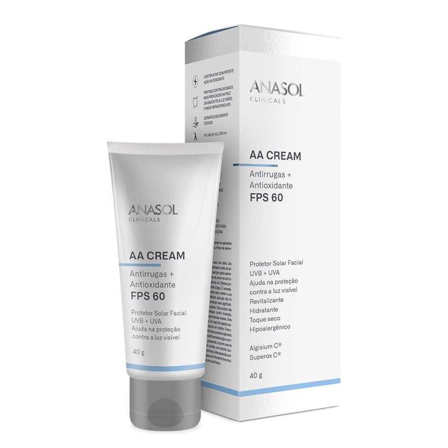 Anasol Clinicals AA Cream FPS 60 - Protetor Solar Facial 40g