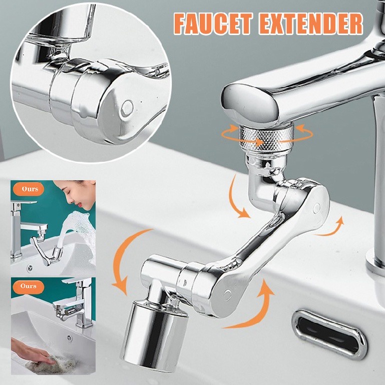 Torneira Rotativa Universal À Prova De Respingos  Para Banheiro Cozinha/1080 ° Extensor De Torneira Giratório Aerador/Braço Mecânico Universal Novo Tipo Grande Angular Giratória De Lavatório , Rotativa À Prova De Respingos , Bocal De Chuveiro , Lavagem