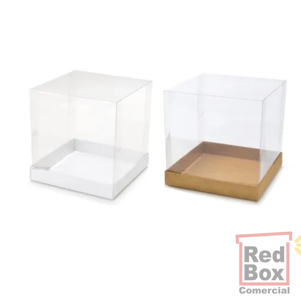 10 Caixas 12x12x12 para presente, Mini Bolo e Panetone 250 Gr kraft ou branco tampa transparente