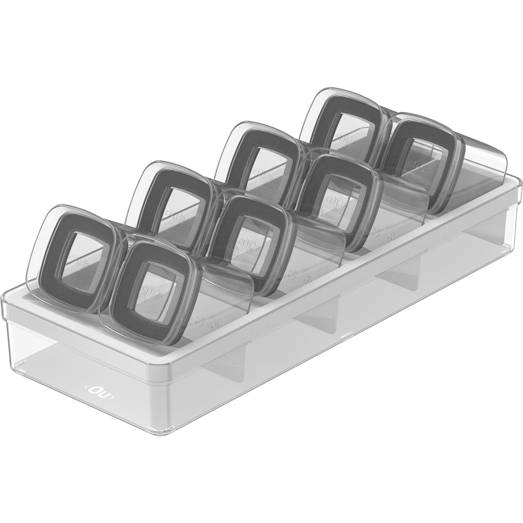 Organizador De Temperos Clear 9 Peças Potes  Herméticos OU