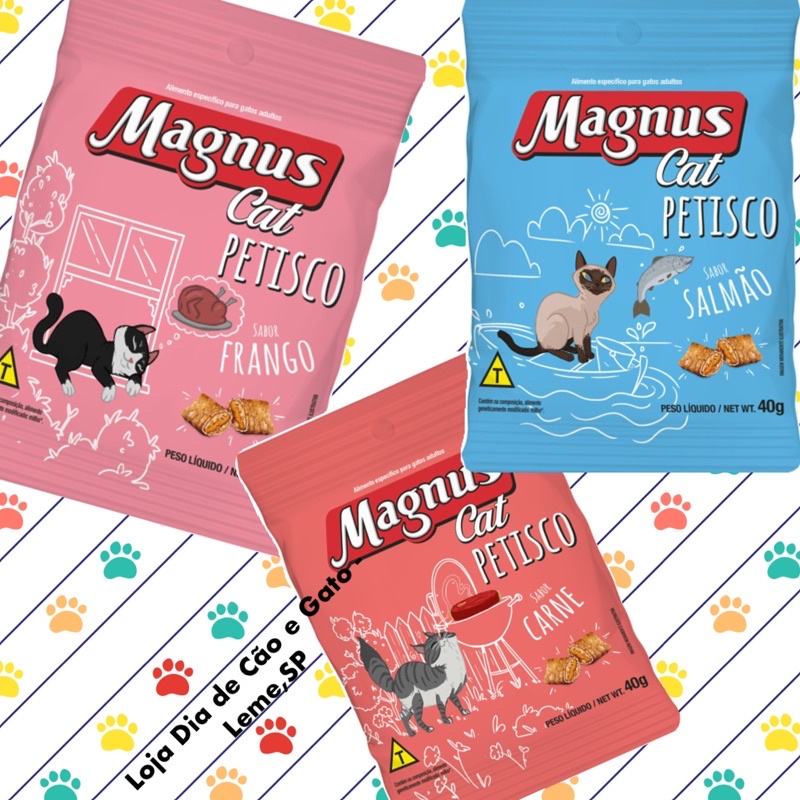 Kit 5, 7, 10, 15 ou 20 Petiscos para Gatos MAGNUS CAT 40g - Party Mix