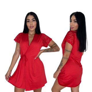 Robe Luxo Confortável com Renda Sensual saída Maternidade roupão robie hobby roby linha noite LIT MODAS