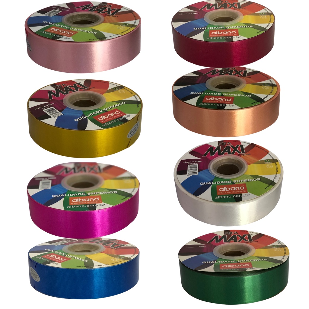 Fita Maxi Albano Liso Diversas Cores 32mm X 100m