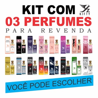 Kit 3 Perfumes 15 ml Kifty Fragrâncias Impotadas