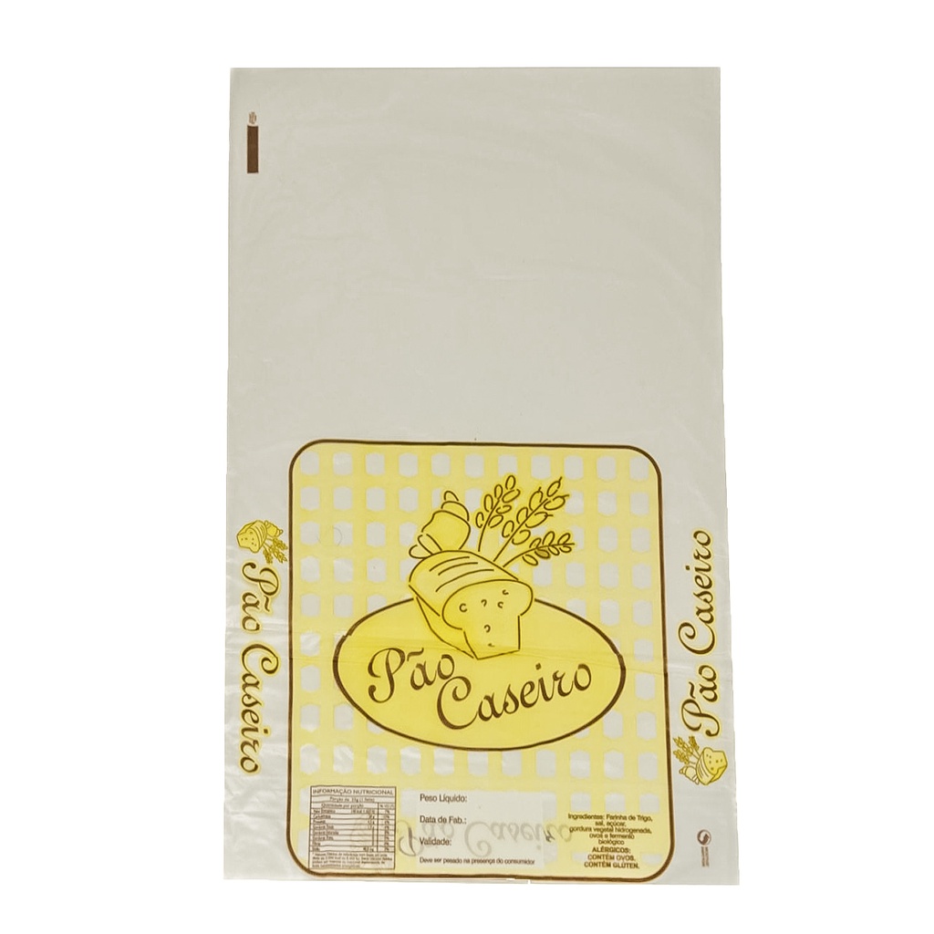 Saco Plástico P/ Pão Caseiro 100 Un + Fecho Plástico 100un. em Oferta na Shopee