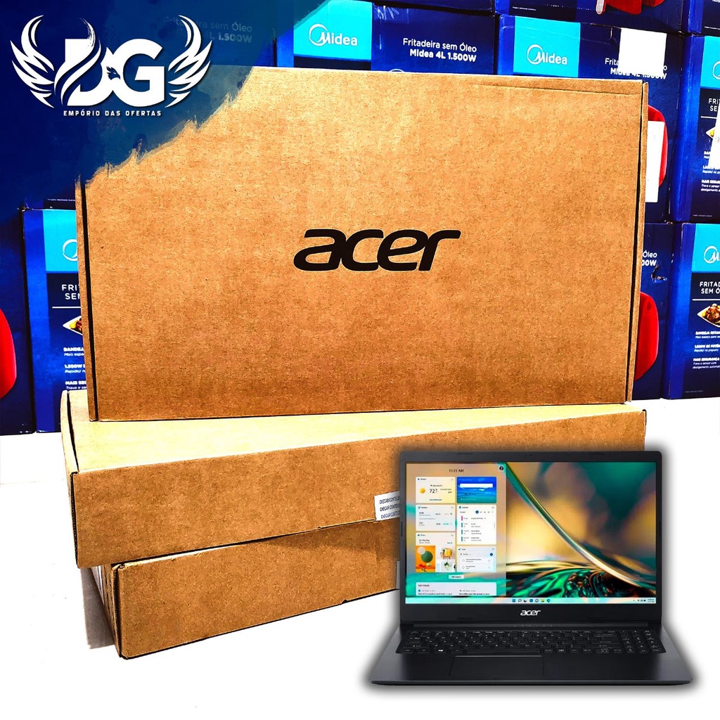 Notebook Acer Aspire 3 celeron N4020 4gb memória 128GB SSD tela 15.6 windows 11 a315-34-c2bv