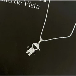 Colar Pingente Menino Filho Cravejado A Prata 925