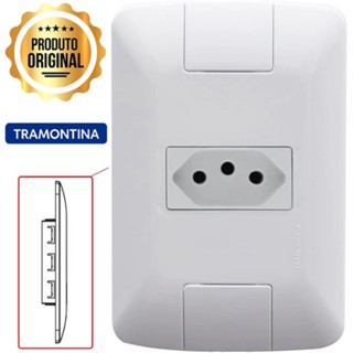 Tomada 2x4 Aria Tramontina Conjunto Branco 10A ou 20A Modular