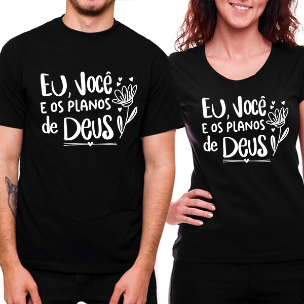 Kit Camisa Casal com frases vários modelos namorados blusa t-shirt amor love Baby look e plus size