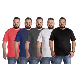 Kit 5 Camisetas Masculina Plus Size Camisa Tamanho Grande Básica Premium Oferta