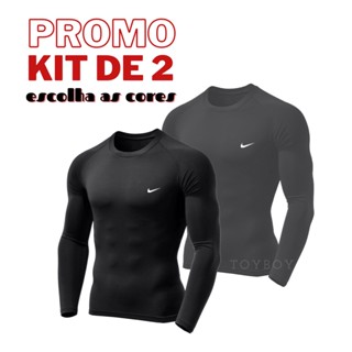 Kit de 2 Camisetas Uv Segunda Pele Manga Longa Justa Ao Corpo e Também kit com 1 Unidade