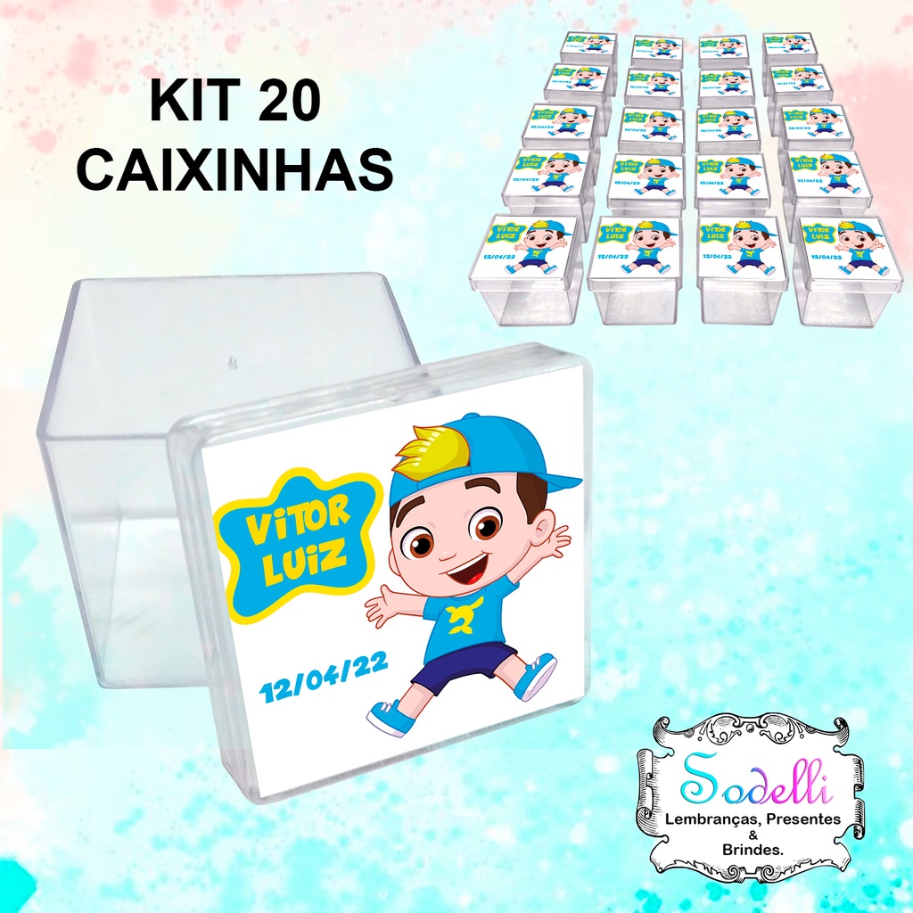20 Lembrancinhas Lucas Neto - Caixinhas Acrílicas Personalizadas