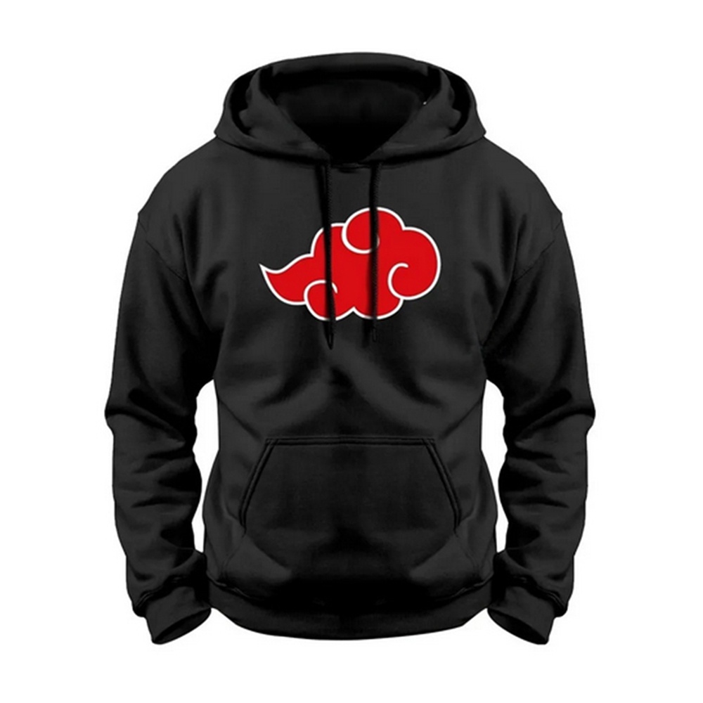 Blusa Moletom Naruto Nuvem Akatsuki Anime Canguru em algodão