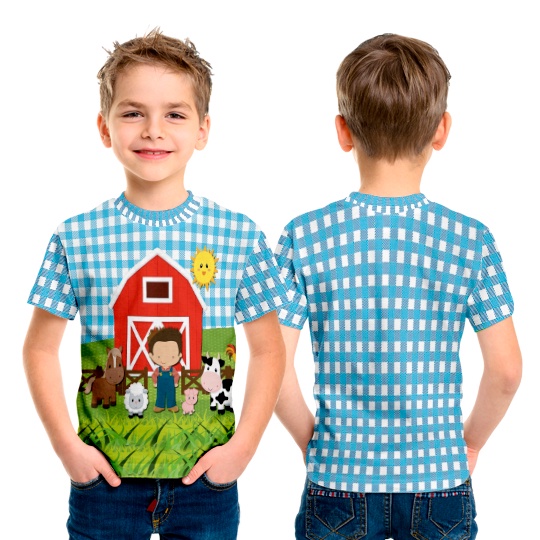 Camiseta Básica infantil ou adulta - Fazendinha em Oferta na Shopee