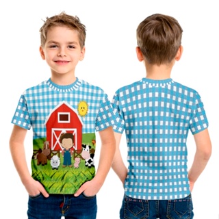 Camiseta Básica infantil ou adulta - Fazendinha em Oferta na Shopee