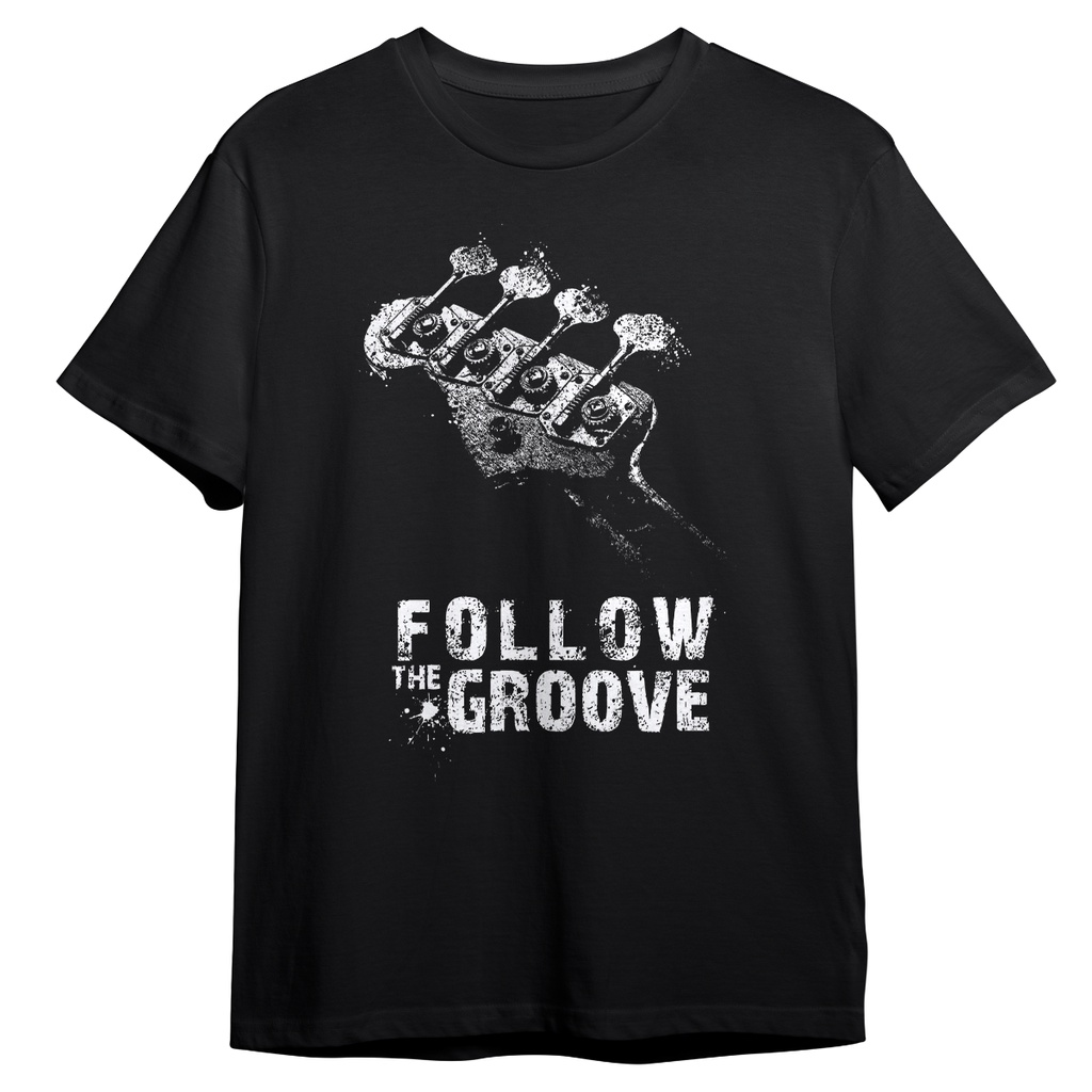 Camiseta Baixo Baixista Follow The Groove Contrabaixo Camisa