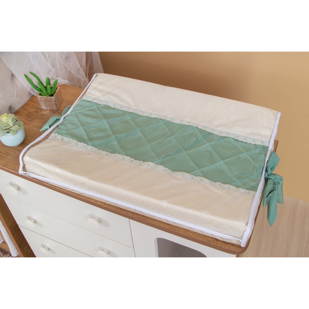 Trocador Americano Anatomico Plastificado de Comoda Luxo para Bebês Antony Verde